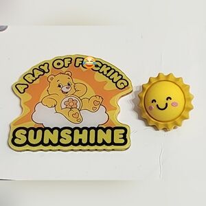 Flatback Spicy Beads Funny Crafts Badge Keychain Magnet Clip‎ Acrylic Sunshine